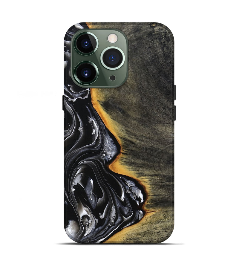 iPhone 13 Pro Wood Live Edge Phone Case - Carson (Black & White, 800705)