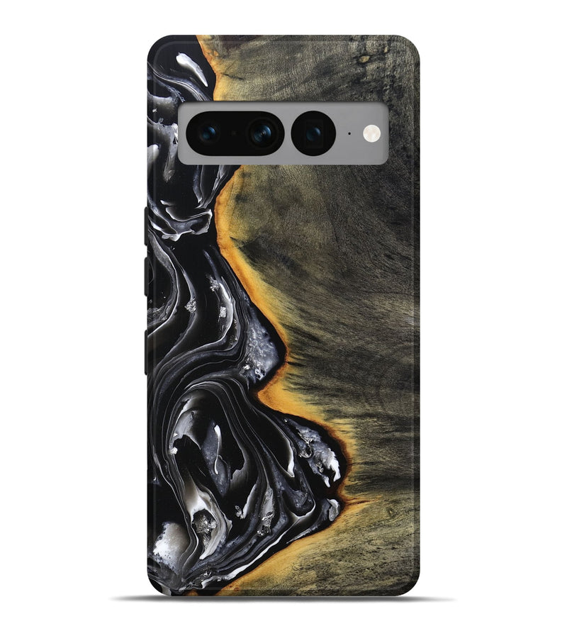 Pixel 7 Pro Wood Live Edge Phone Case - Carson (Black & White, 800705)
