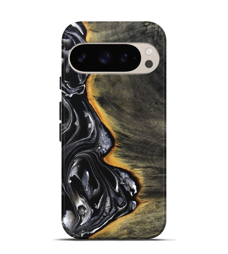 Pixel 9 Wood Live Edge Phone Case - Carson (Black & White, 800705)