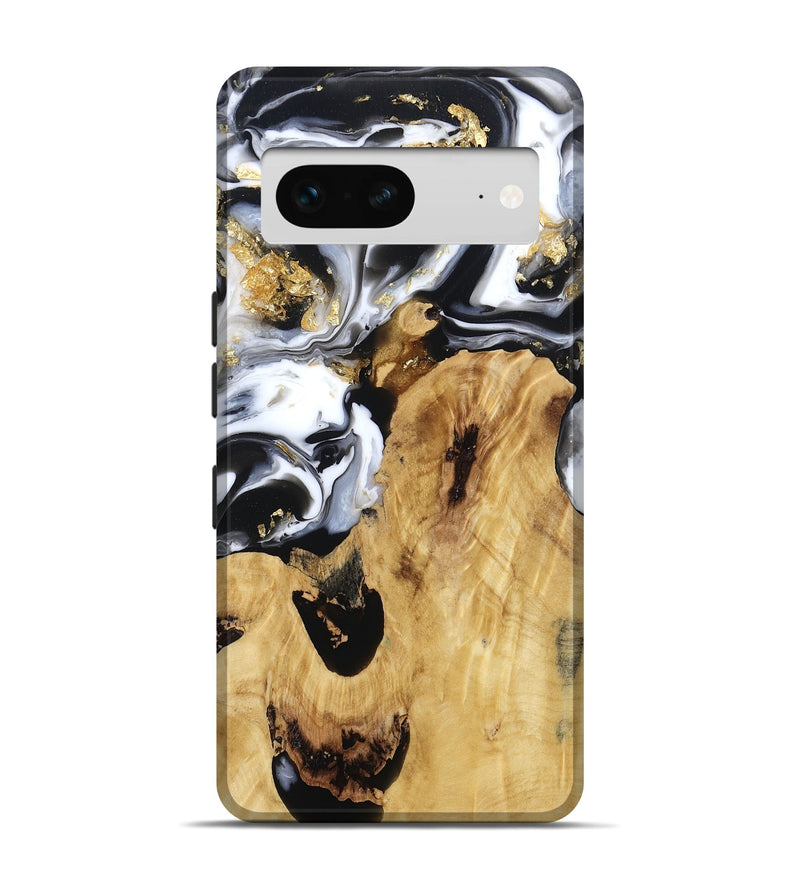 Pixel 7 Wood Live Edge Phone Case - Alvina (Black & White, 800706)