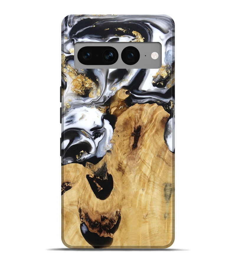 Pixel 7 Pro Wood Live Edge Phone Case - Alvina (Black & White, 800706)