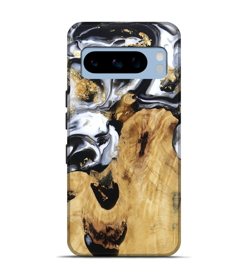 Pixel 8 Pro Wood Live Edge Phone Case - Alvina (Black & White, 800706)