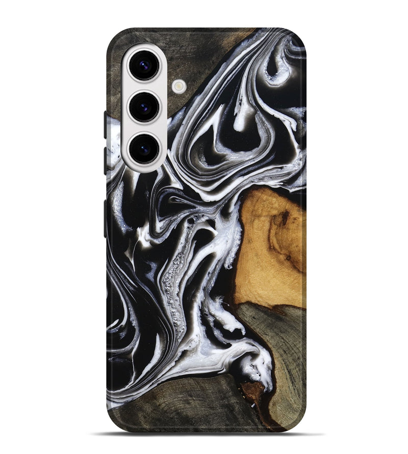 Galaxy S25 Plus Wood Live Edge Phone Case - Adley (Black & White, 800707)