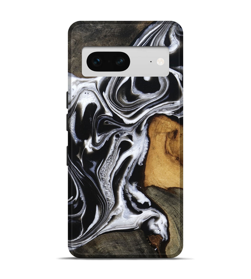 Pixel 7 Wood Live Edge Phone Case - Adley (Black & White, 800707)