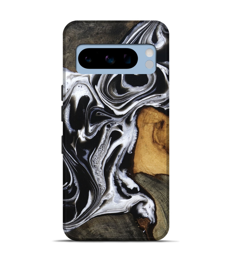 Pixel 8 Pro Wood Live Edge Phone Case - Adley (Black & White, 800707)