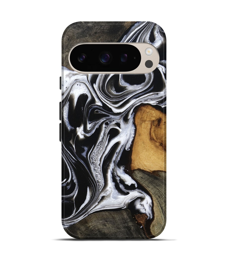 Pixel 9 Wood Live Edge Phone Case - Adley (Black & White, 800707)