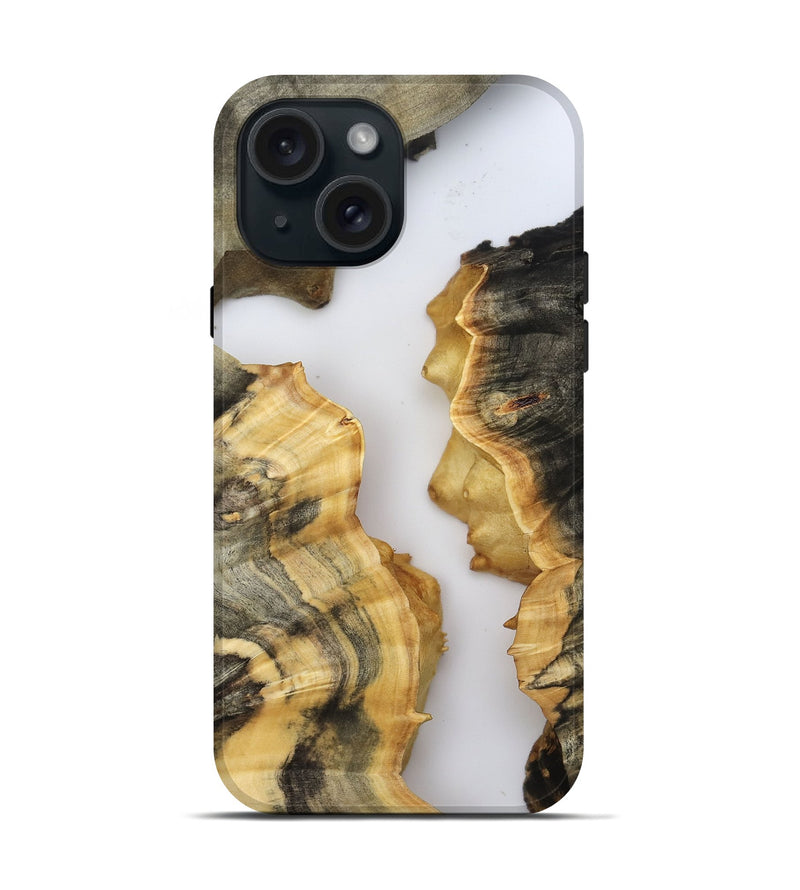iPhone 15 Wood Live Edge Phone Case - Son (Clear, 800709)