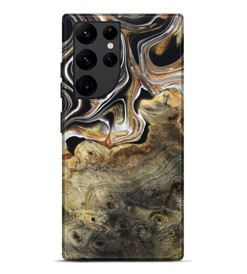 Galaxy S22 Ultra Wood Live Edge Phone Case - Kaylyn (Black & White, 800710)