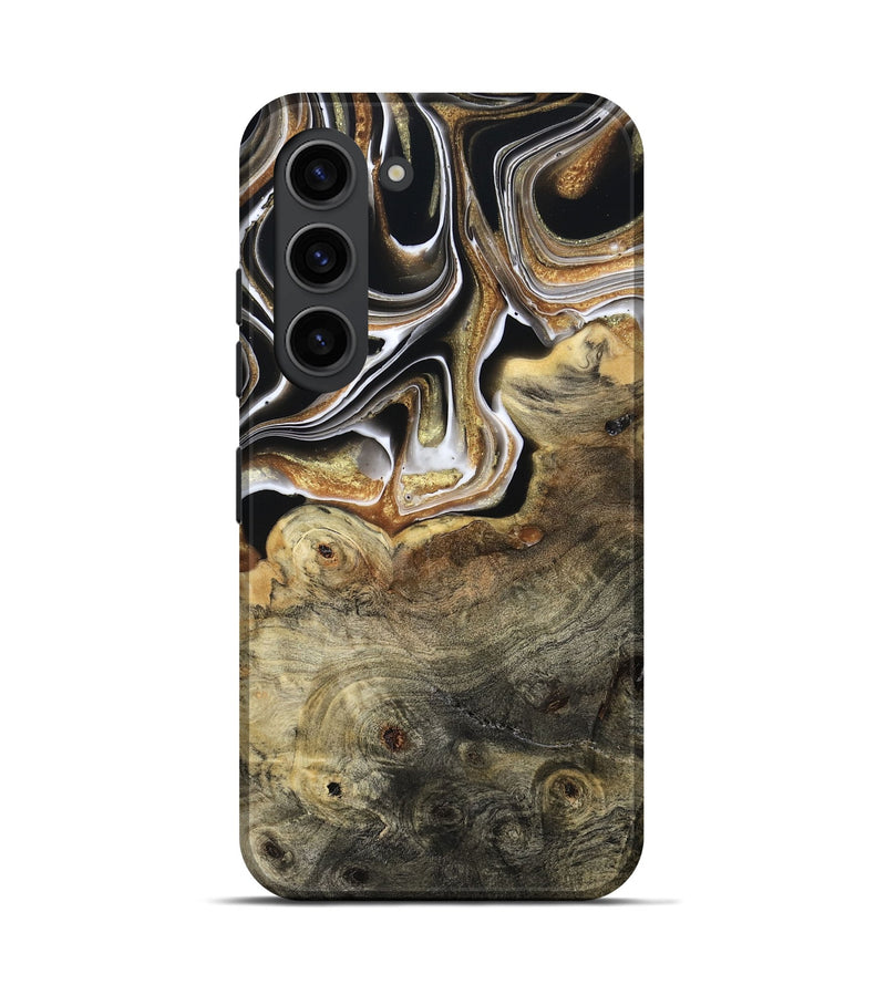 Galaxy S23 Wood Live Edge Phone Case - Kaylyn (Black & White, 800710)