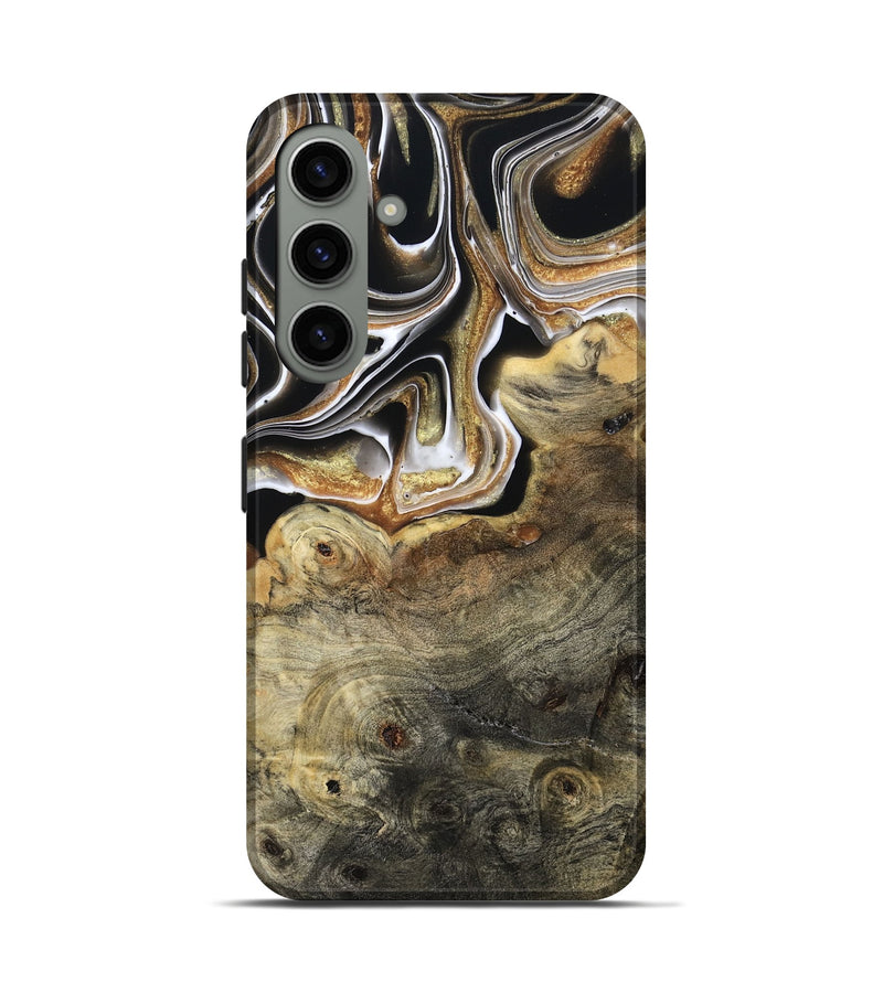 Galaxy S24 Wood Live Edge Phone Case - Kaylyn (Black & White, 800710)