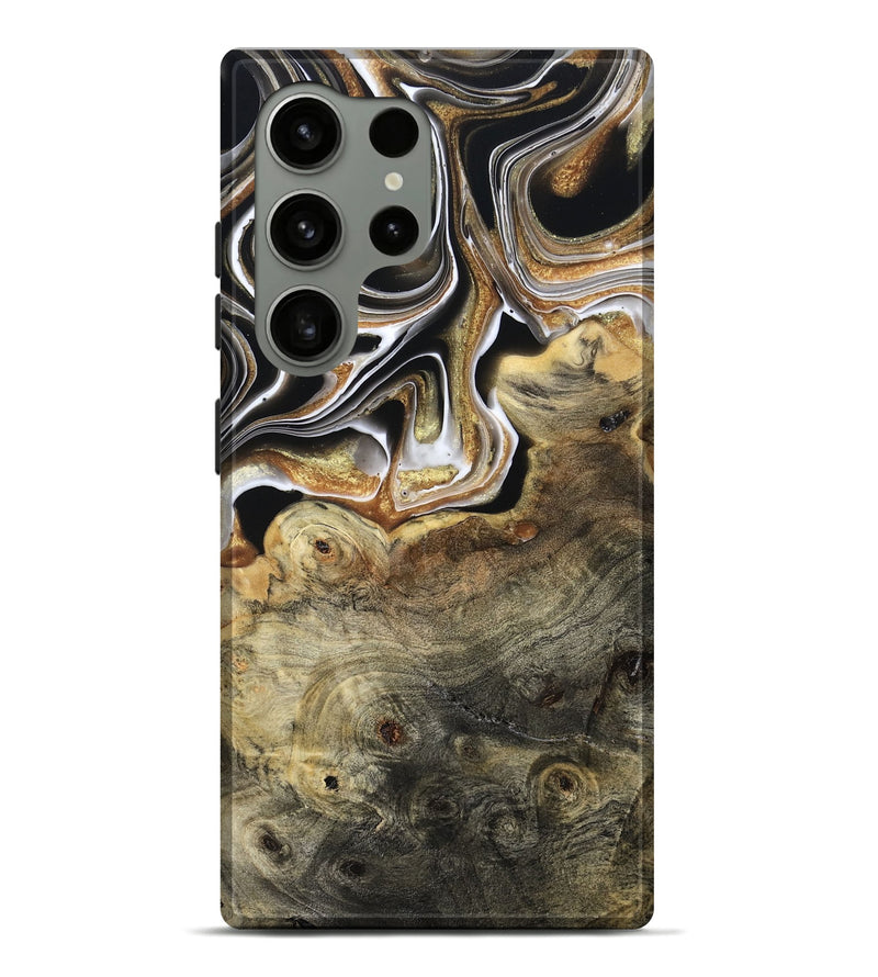 Galaxy S24 Ultra Wood Live Edge Phone Case - Kaylyn (Black & White, 800710)