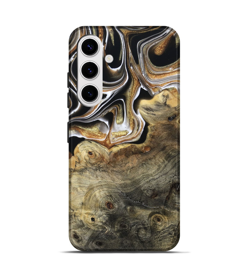Galaxy S25 Wood Live Edge Phone Case - Kaylyn (Black & White, 800710)