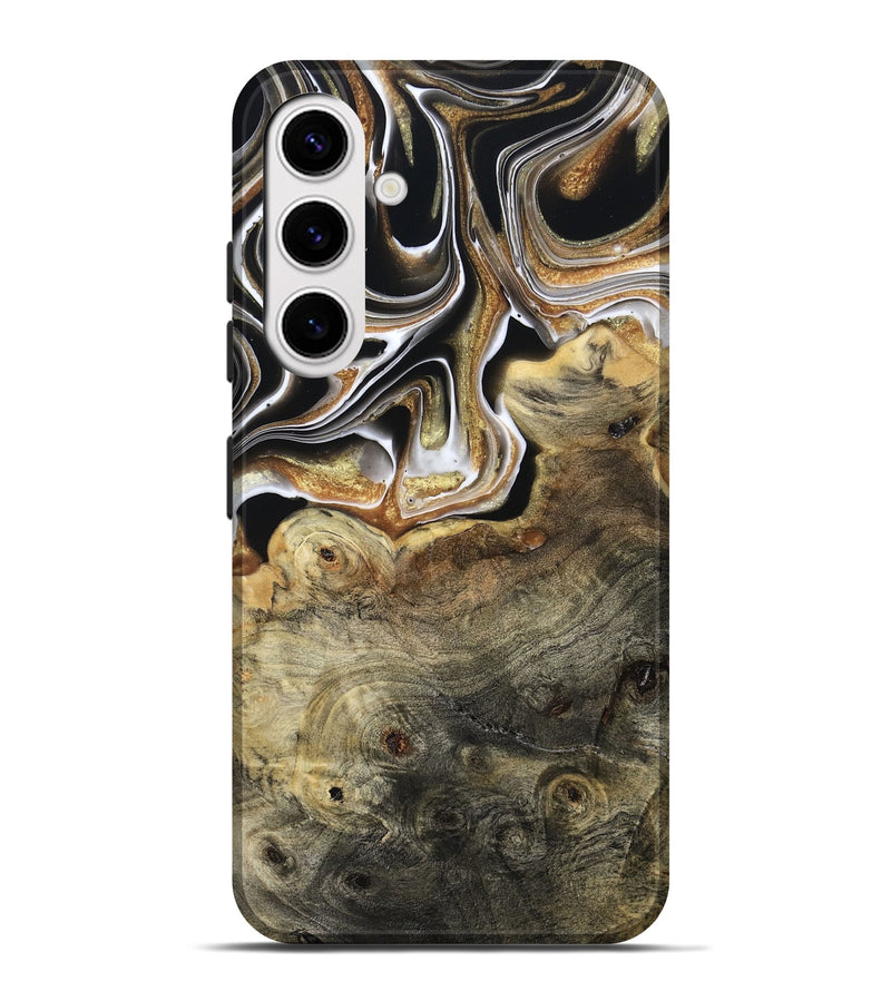 Galaxy S25 Plus Wood Live Edge Phone Case - Kaylyn (Black & White, 800710)