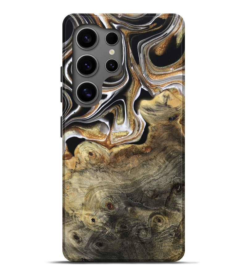 Galaxy S25 Ultra Wood Live Edge Phone Case - Kaylyn (Black & White, 800710)