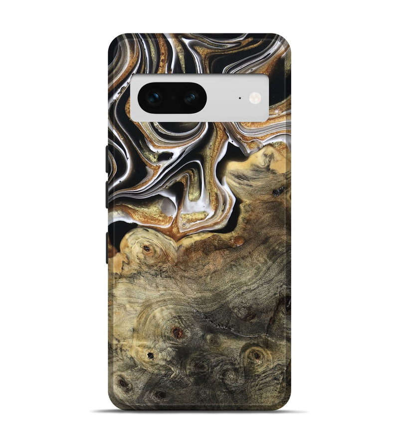 Pixel 7 Wood Live Edge Phone Case - Kaylyn (Black & White, 800710)