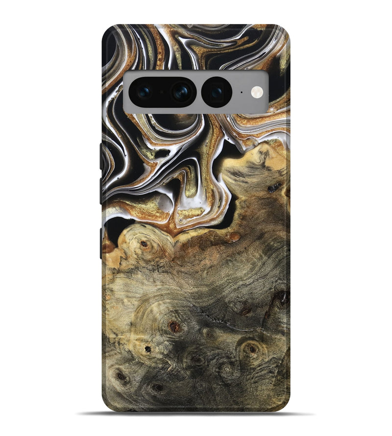 Pixel 7 Pro Wood Live Edge Phone Case - Kaylyn (Black & White, 800710)