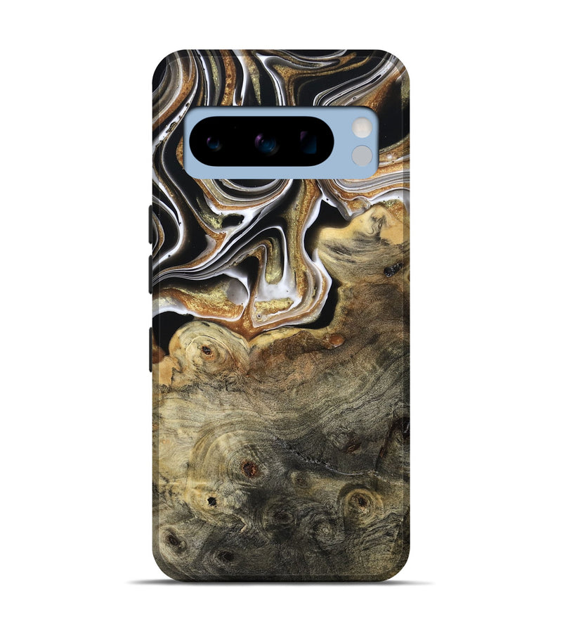 Pixel 8 Pro Wood Live Edge Phone Case - Kaylyn (Black & White, 800710)