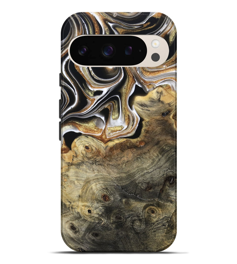 Pixel 9 Pro XL Wood Live Edge Phone Case - Kaylyn (Black & White, 800710)