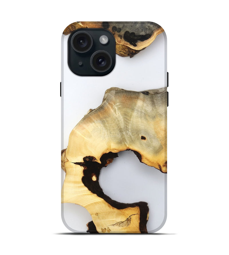 iPhone 15 Wood Live Edge Phone Case - Reuben (Clear, 800712)