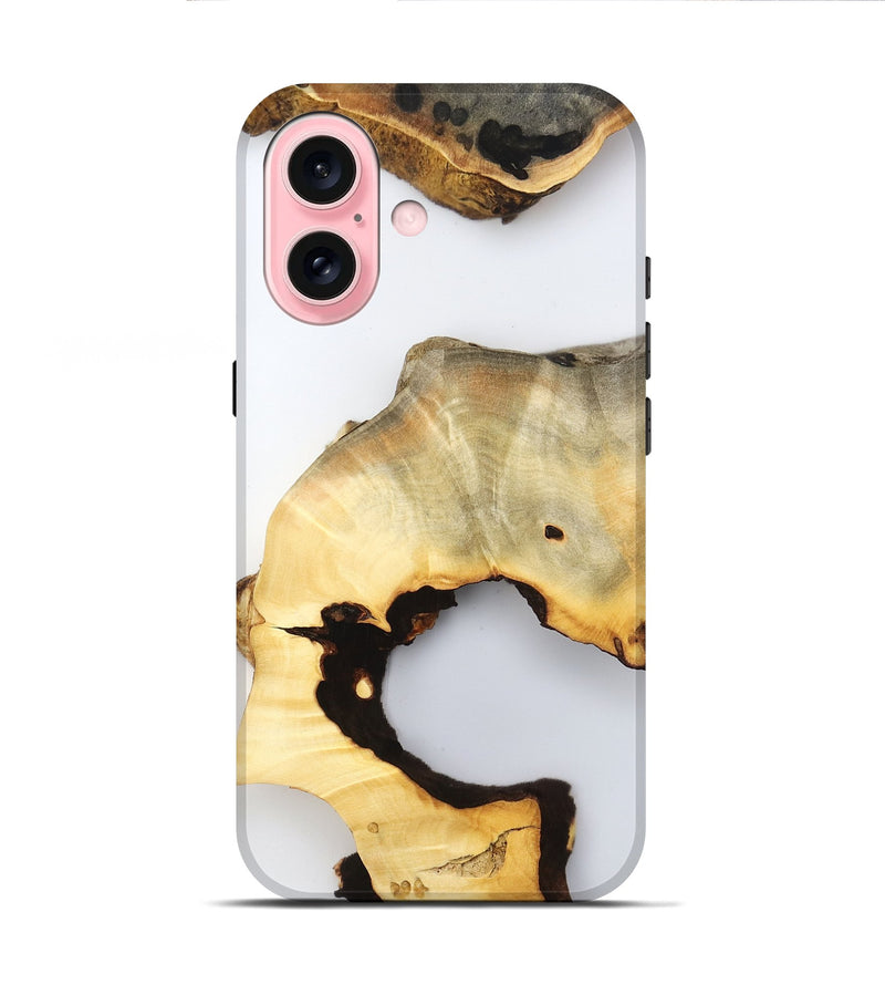 iPhone 16 Wood Live Edge Phone Case - Reuben (Clear, 800712)