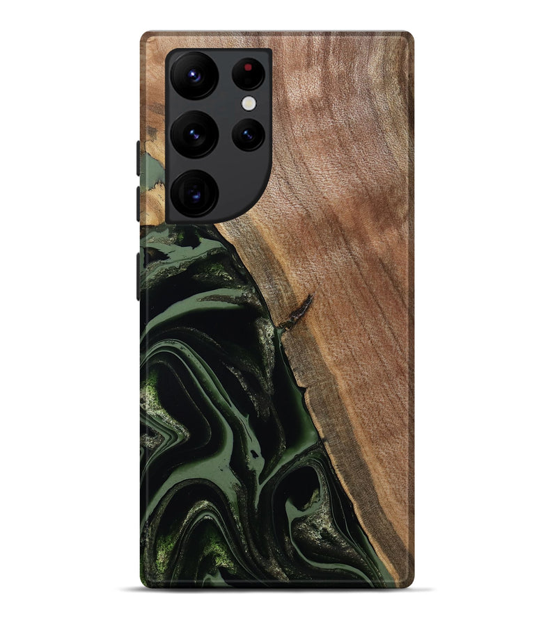 Galaxy S22 Ultra Wood Live Edge Phone Case - Josh (Green, 800716)