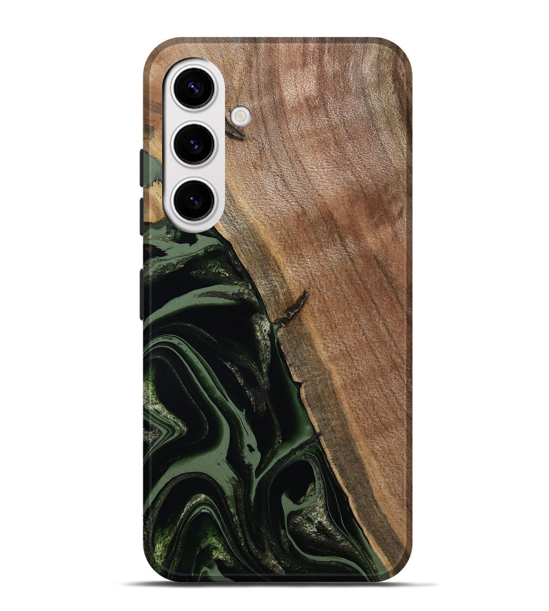 Galaxy S25 Plus Wood Live Edge Phone Case - Josh (Green, 800716)