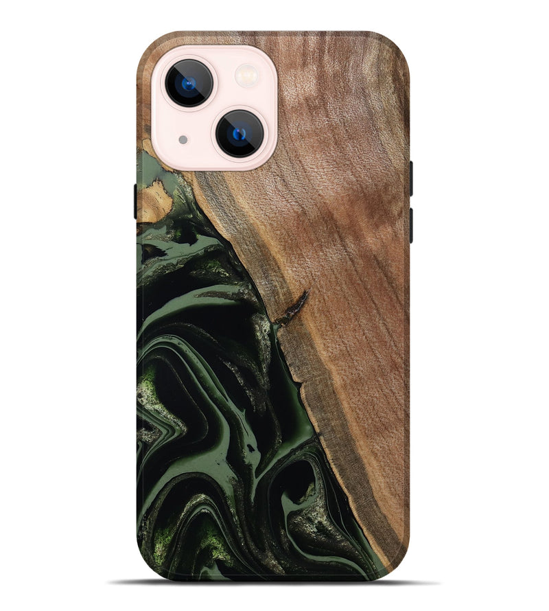 iPhone 14 Plus Wood Live Edge Phone Case - Josh (Green, 800716)