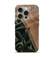 iPhone 16 Pro Wood Live Edge Phone Case - Josh (Green, 800716)