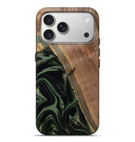 iPhone 17 Pro Max Wood Live Edge Phone Case - Josh (Green, 800716)