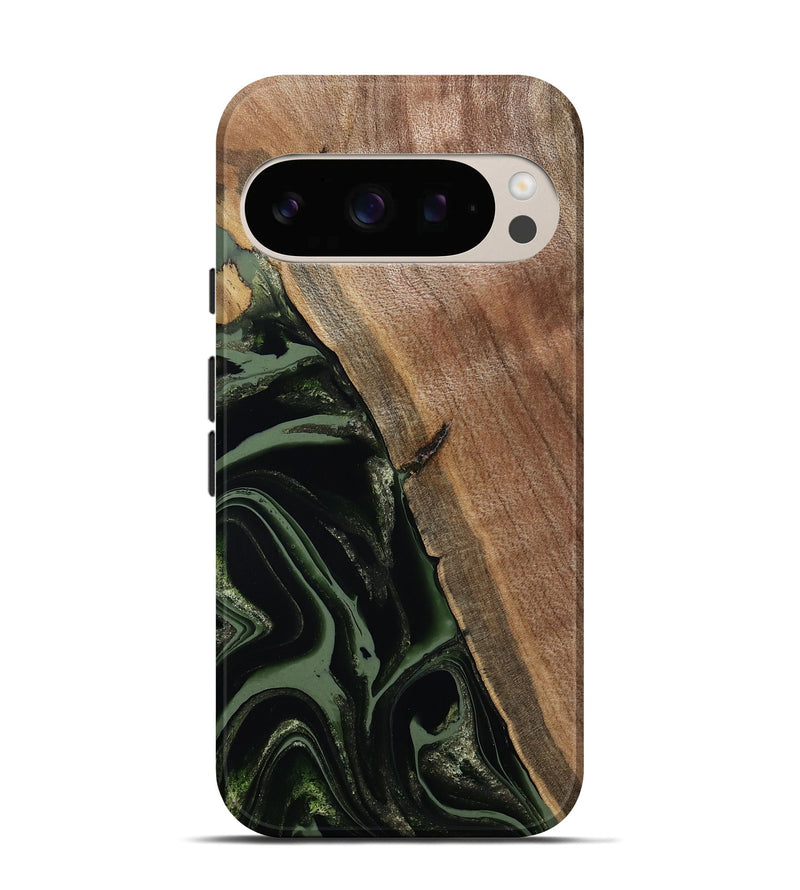 Pixel 10 Pro Wood Live Edge Phone Case - Josh (Green, 800716)