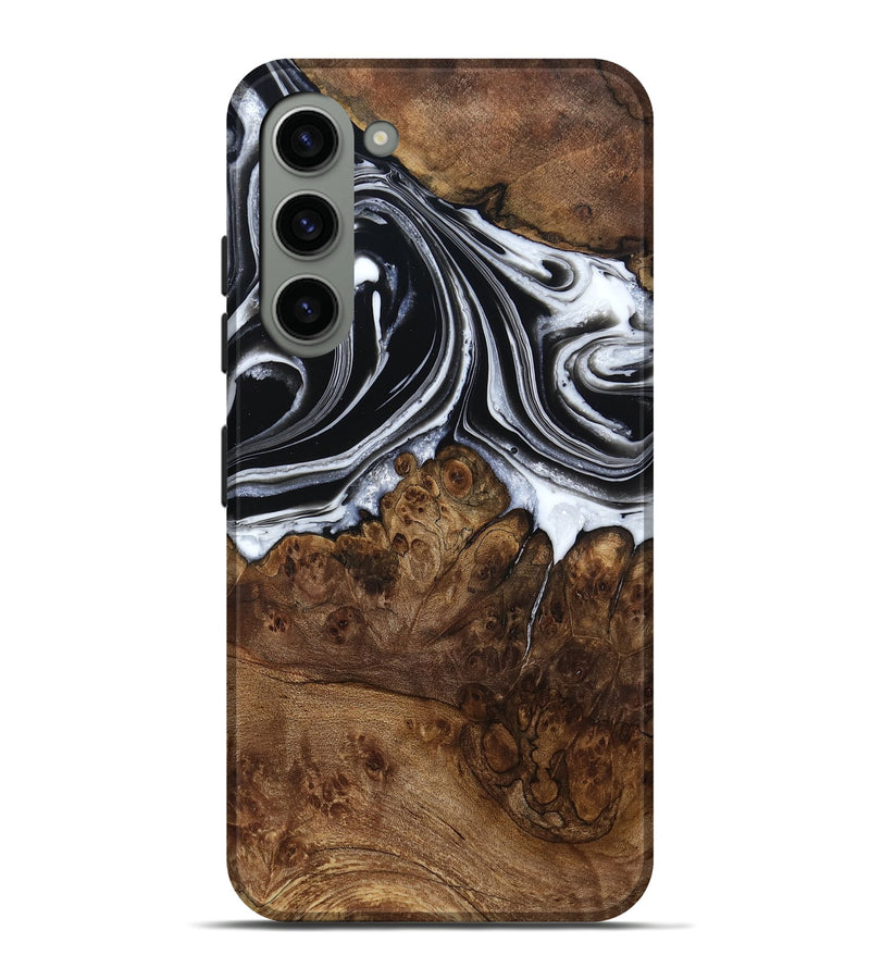 Galaxy S23 Plus Wood Live Edge Phone Case - Ezekiel (Black & White, 800717)