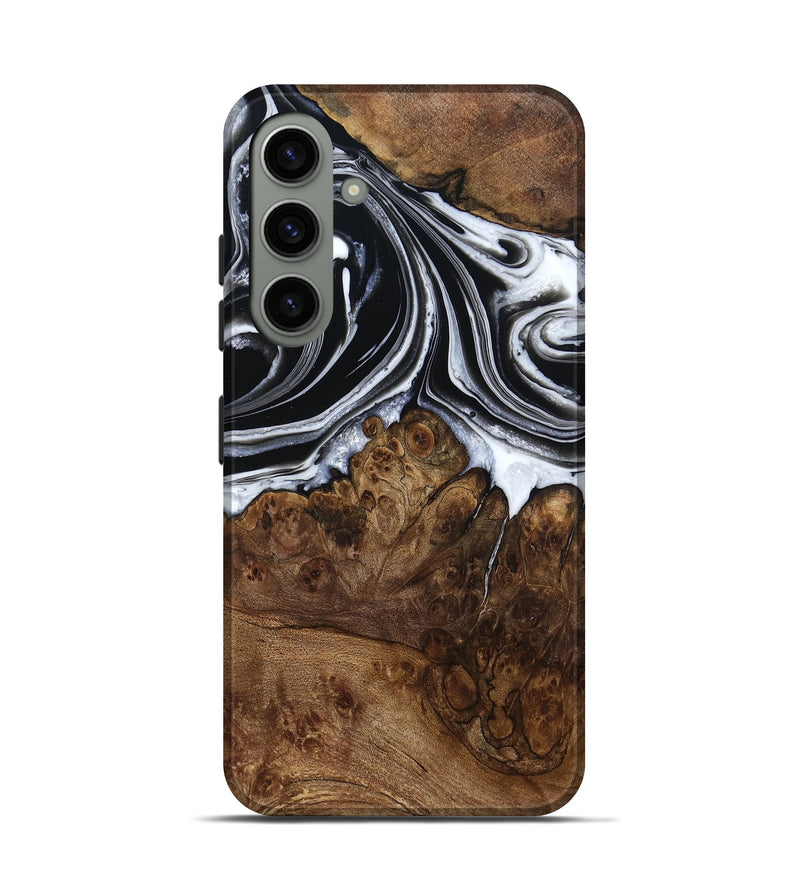 Galaxy S24 Wood Live Edge Phone Case - Ezekiel (Black & White, 800717)