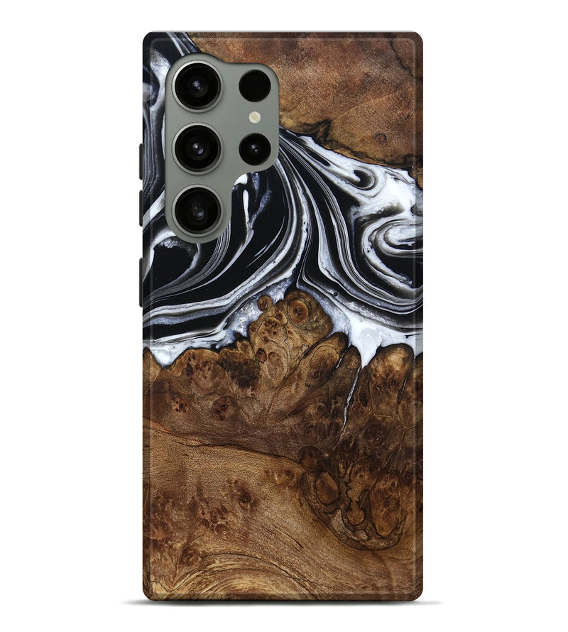Galaxy S24 Ultra Wood Live Edge Phone Case - Ezekiel (Black & White, 800717)