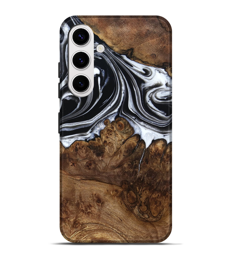 Galaxy S25 Plus Wood Live Edge Phone Case - Ezekiel (Black & White, 800717)