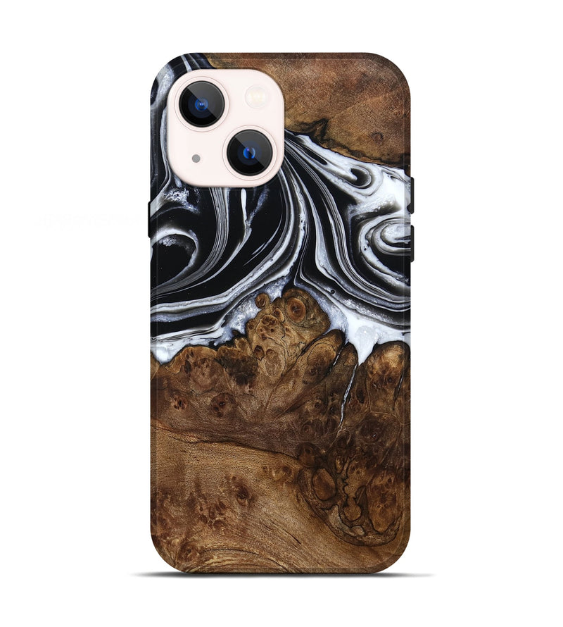 iPhone 13 Wood Live Edge Phone Case - Ezekiel (Black & White, 800717)