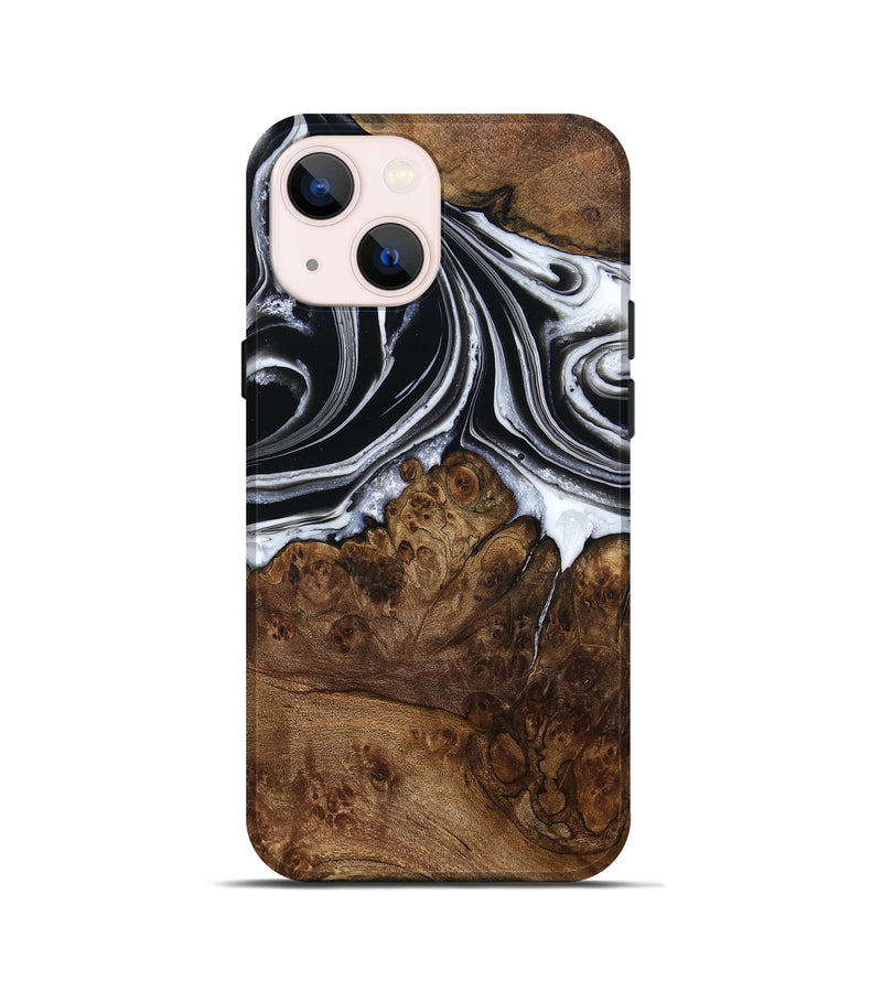 iPhone 13 mini Wood Live Edge Phone Case - Ezekiel (Black & White, 800717)