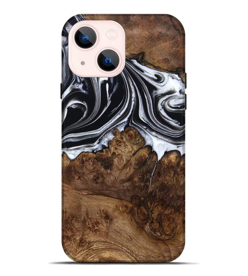 iPhone 14 Plus Wood Live Edge Phone Case - Ezekiel (Black & White, 800717)