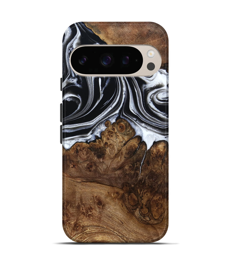 Pixel 10 Pro Wood Live Edge Phone Case - Ezekiel (Black & White, 800717)