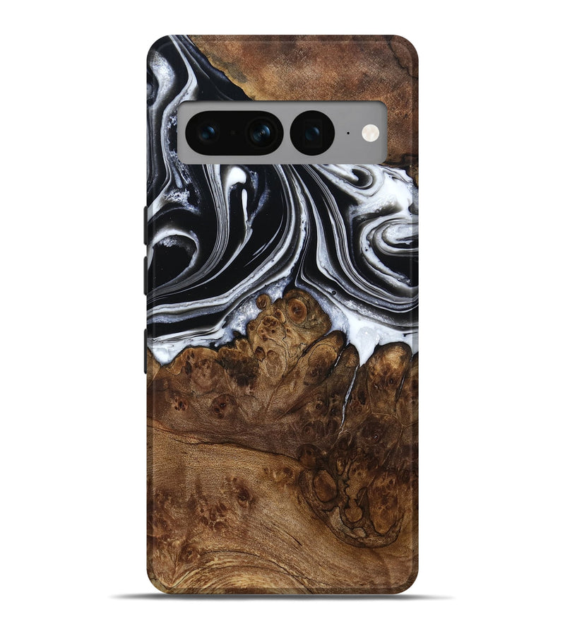 Pixel 7 Pro Wood Live Edge Phone Case - Ezekiel (Black & White, 800717)