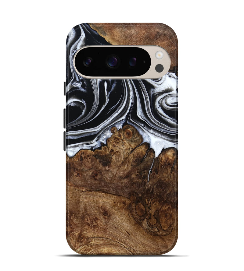 Pixel 9 Wood Live Edge Phone Case - Ezekiel (Black & White, 800717)