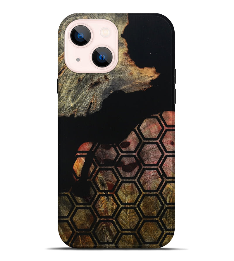 iPhone 14 Plus Wood Live Edge Phone Case - Chris (Double Dyed, 800718)