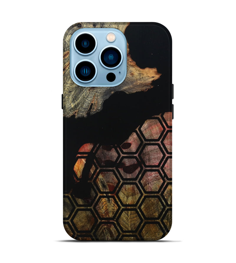 iPhone 14 Pro Wood Live Edge Phone Case - Chris (Double Dyed, 800718)