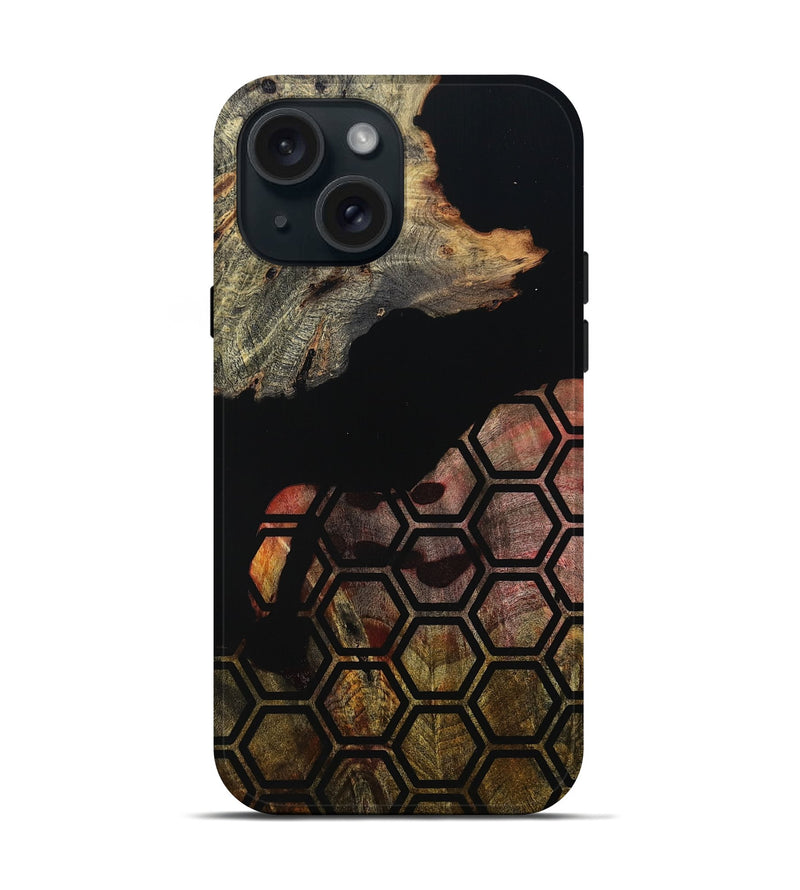 iPhone 15 Wood Live Edge Phone Case - Chris (Double Dyed, 800718)