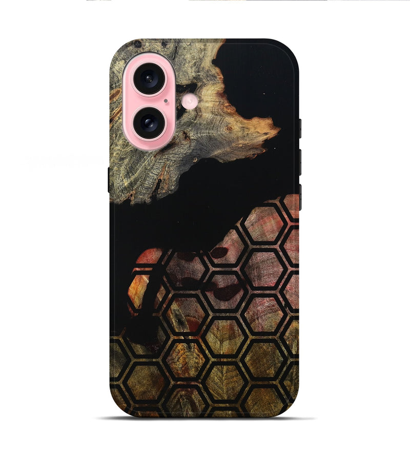 iPhone 16 Wood Live Edge Phone Case - Chris (Double Dyed, 800718)