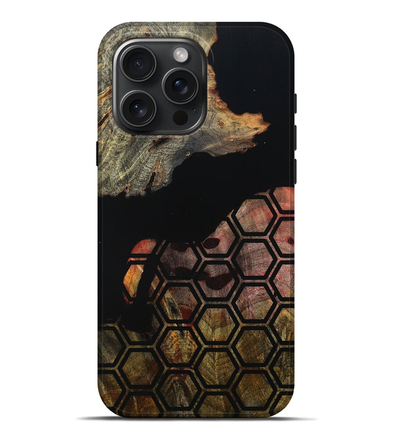 iPhone 16 Pro Max Wood Live Edge Phone Case - Chris (Double Dyed, 800718)