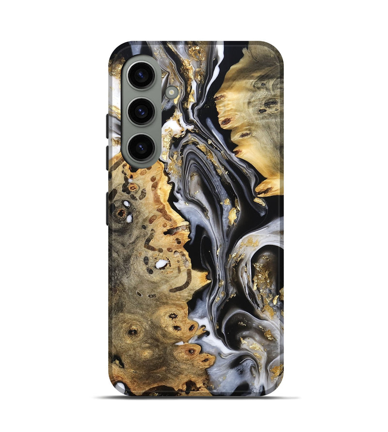 Galaxy S24 Wood Live Edge Phone Case - Merton (Black & White, 800719)