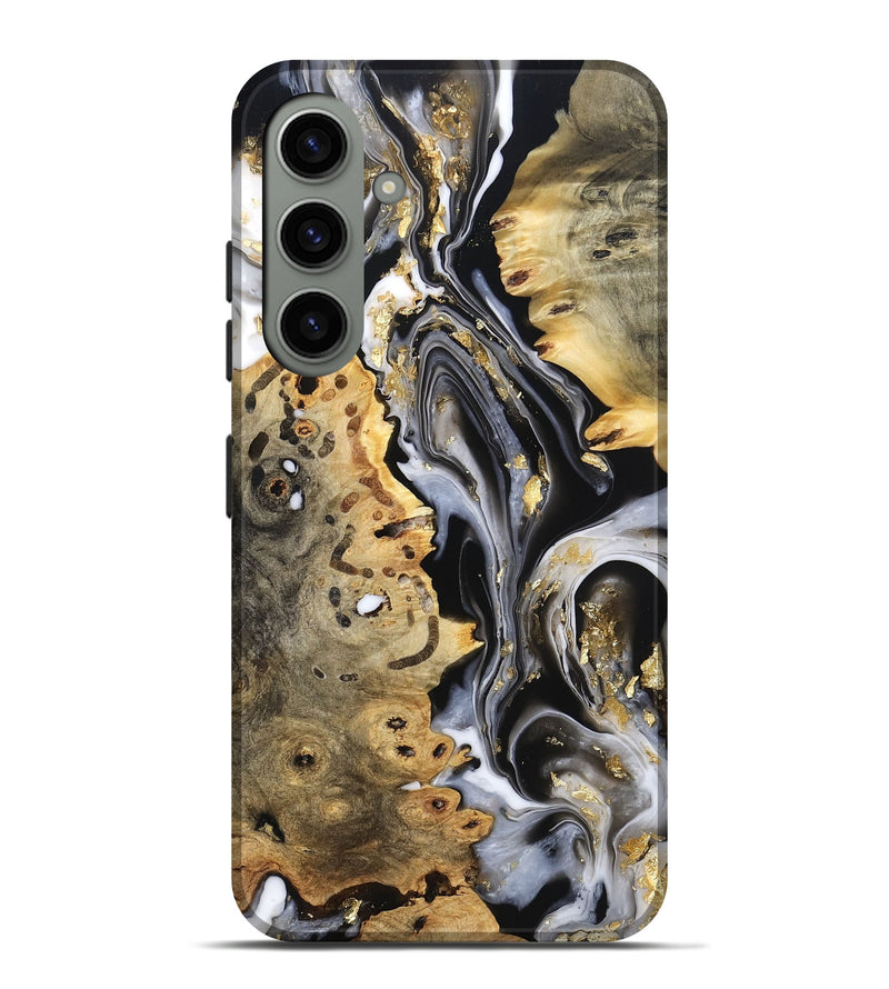 Galaxy S24 Plus Wood Live Edge Phone Case - Merton (Black & White, 800719)