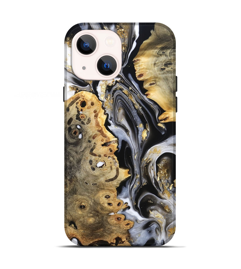 iPhone 13 Wood Live Edge Phone Case - Merton (Black & White, 800719)
