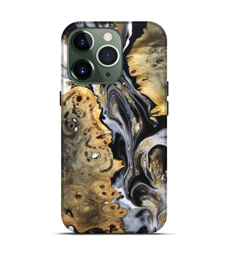 iPhone 13 Pro Wood Live Edge Phone Case - Merton (Black & White, 800719)