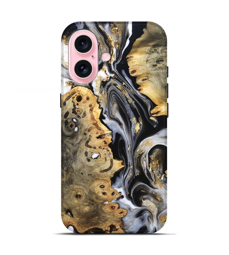 iPhone 17 Wood Live Edge Phone Case - Merton (Black & White, 800719)